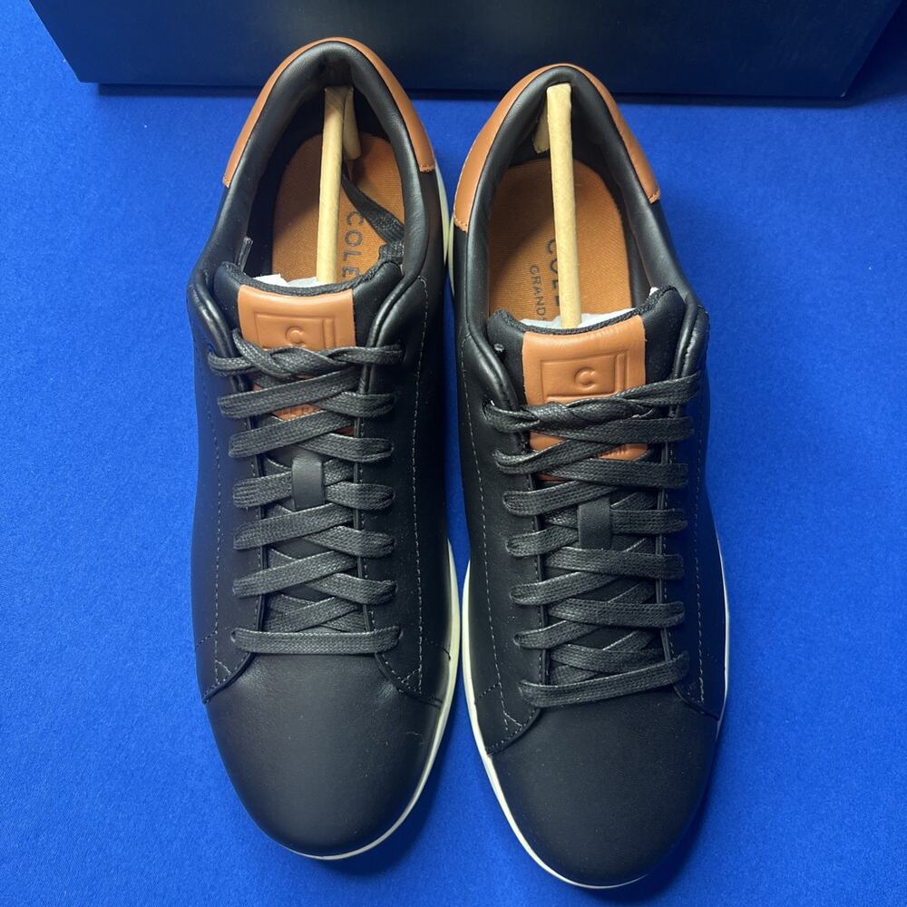 Cole Haan Mens Size 8-W Grandpro Fashion Tennis Sneaker Blk/British Tan C23877 - Picture 4 of 10